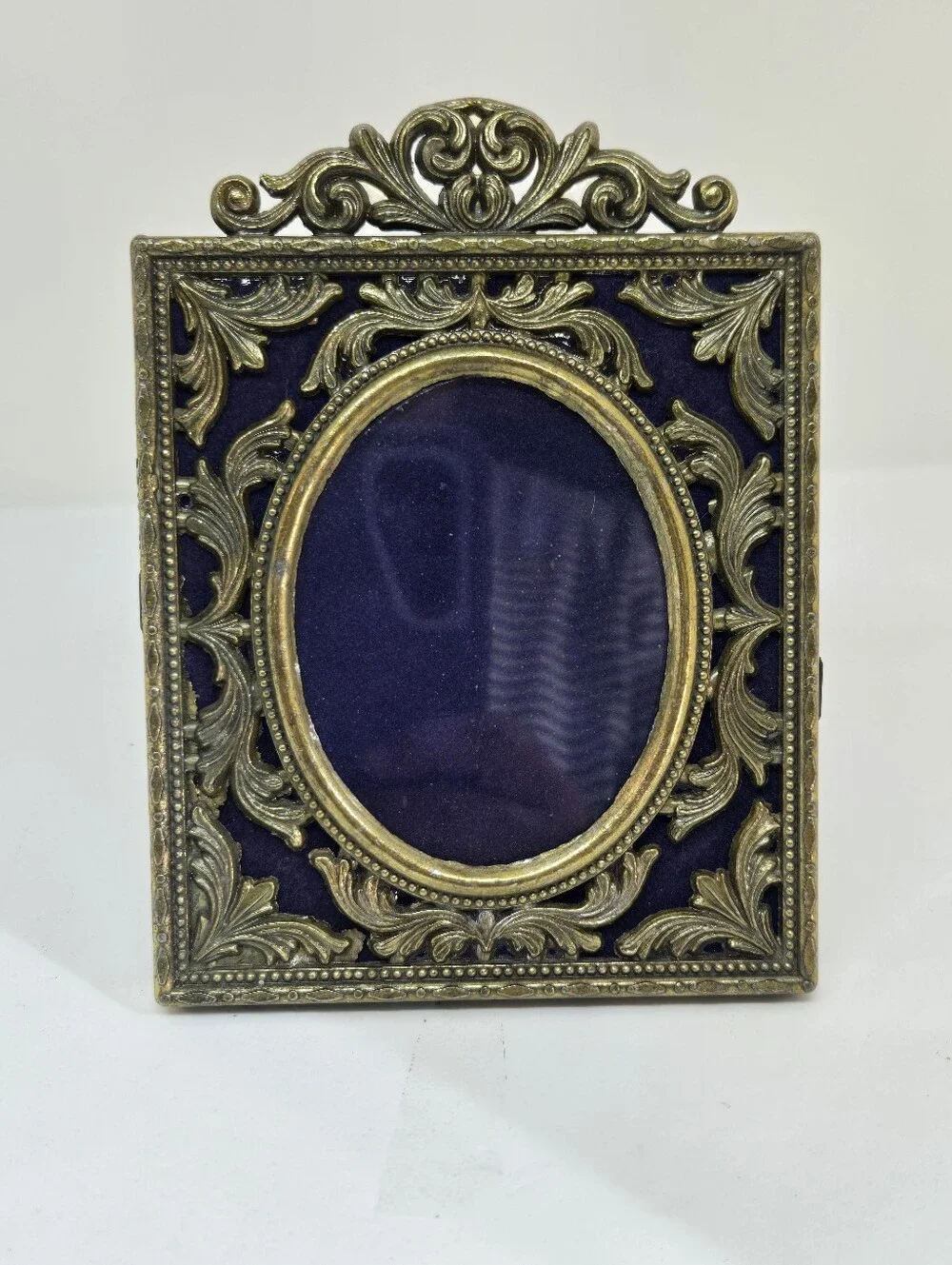 Vtg Italian Ornate Metal Photo Frame